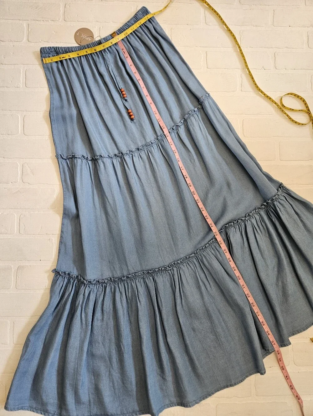 Tiered Chambray Skirt